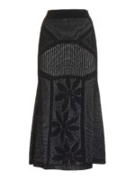 Gonna con motivo effetto ricamo nera