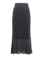Gonna tricot nera a righe con lurex