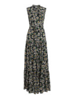 Maxi abito con stampa fiori e cintura