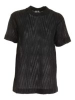 T-shirt nera con motivo in lame