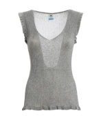 Canotta in misto viscosa e lurex con rouches