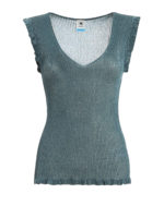 Canotta in viscosa e lurex con rouches