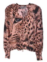 Camicia con stampa animalier rosa
