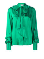 Blusa in misto seta con ruches