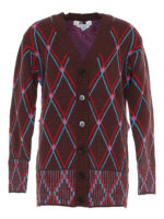 Cardigan con ricamo a rombi