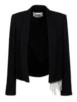 Giacca crop con frange Swarovski