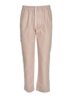 Pantaloni joggers con logo sul retro beige