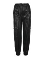 Pantaloni cargo in ecopelle