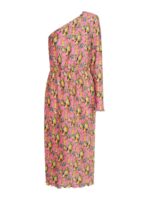 Abito monospalla con motivo floreale