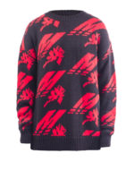 Pull in misto lana con intarsi a contrasto