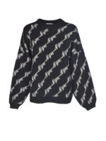 Pullover monogram nero e bianco