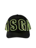 Cappello baseball nero con ricamo MSGM fluo