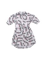 Abito chemisier bianco con stampa logo