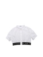 Camicia crop con banda logata