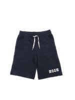 Bermuda con stampa logo blu