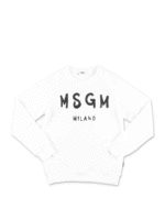 Felpa logo brushed bianco