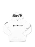 Felpa logo con cappuccio bianca