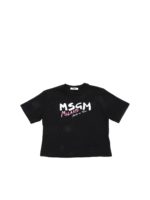 T-shirt boxy nera logata