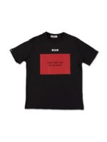 T-shirt con stampa nera e rossa