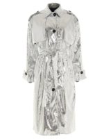 Trench laminato color argento