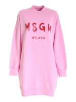 Abito rosa con stampa logo pennellato