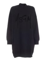 Abito nero con logo in velluto