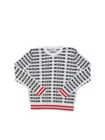 Maglia logata bianca e nera