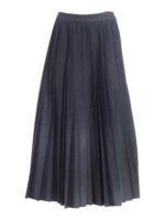 Gonna plissettata in denim blu