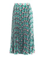 Gonna plissettata verde con stampa