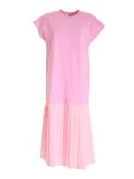 Abito rosa con balza plisse