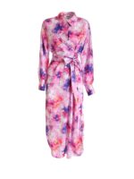 Abito lungo con stampa rosa