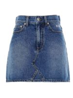 Gonna blu in denim con logo