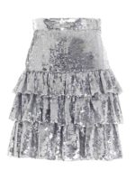 Mini gonna paillettes argento