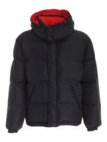 Piumino nero e rosso reversibile con logo