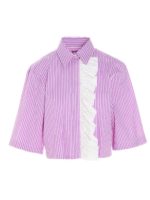 Camicia a righe fucsia con rouches