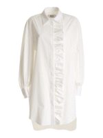 Maxi camicia con rouches bianca