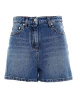 Shorts in denim blu con logo