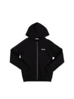 Felpa nera zip e cappuccio