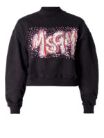 Felpa con logo in strass