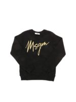 Felpa nera con ricamo logo