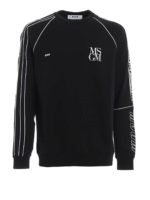 Felpa in cotone con stampe logo lettering