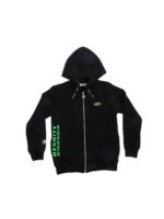 Felpa nera con zip stampa logo fluo