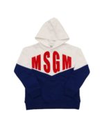 Felpa bianca e blu con logo rosso