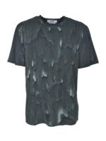 T-shirt verde effetto pennellato