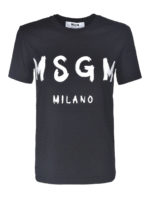 T-shirt nera logo pennellato
