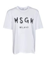 T-shirt bianca logo pennellato