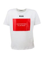 T-shirt con stampa a contrasto bianca