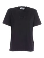 T-shirt nera con logo in rilievo
