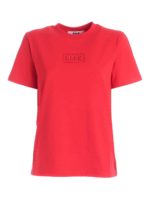 T-shirt rossa con logo in rilievo