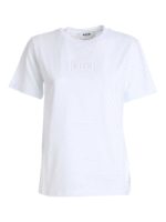 T-shirt bianca con logo in rilievo